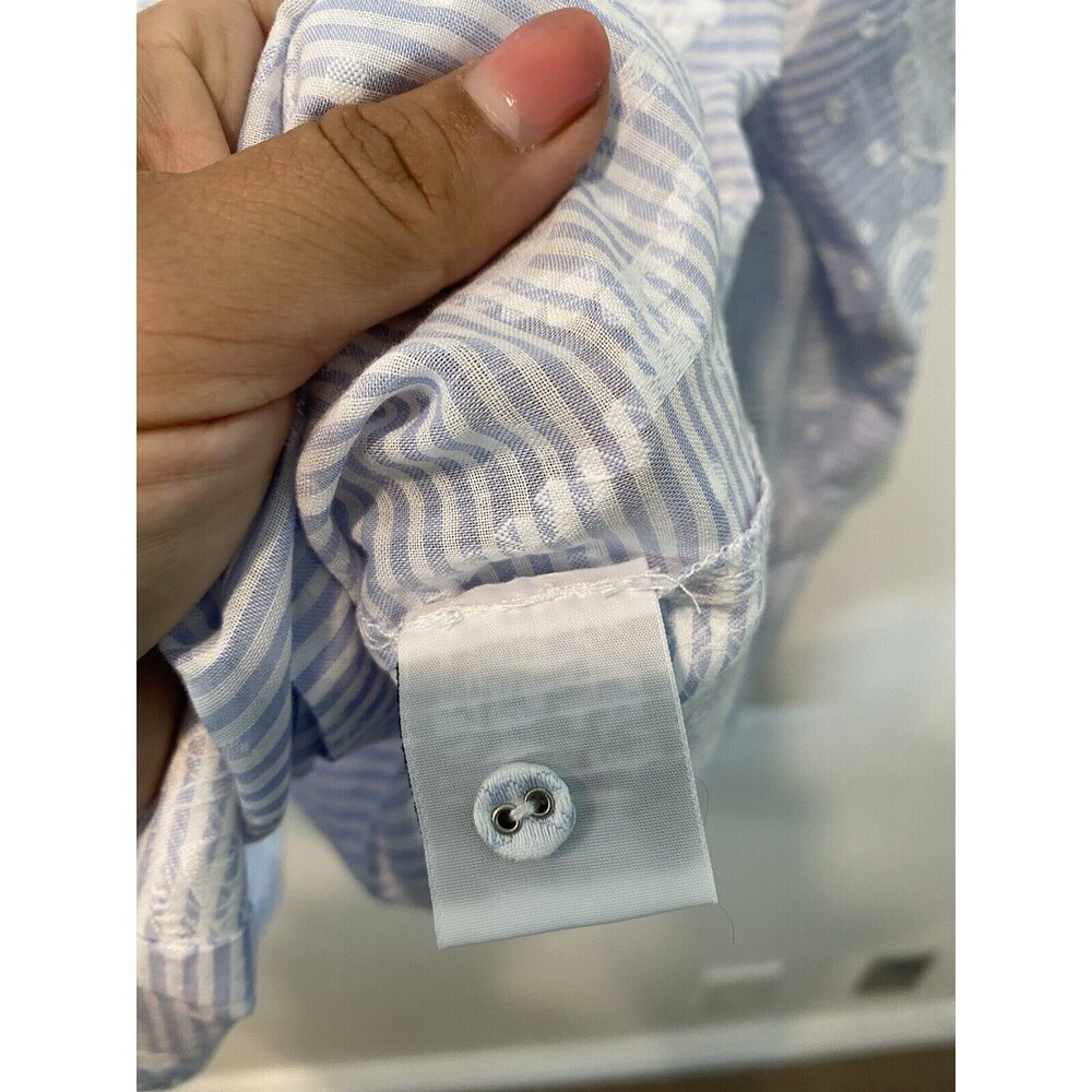 Johnny Was FLORE SEERSUCKER BUTTON DOWN SHIRT Sz XS - Picture 6 of 8